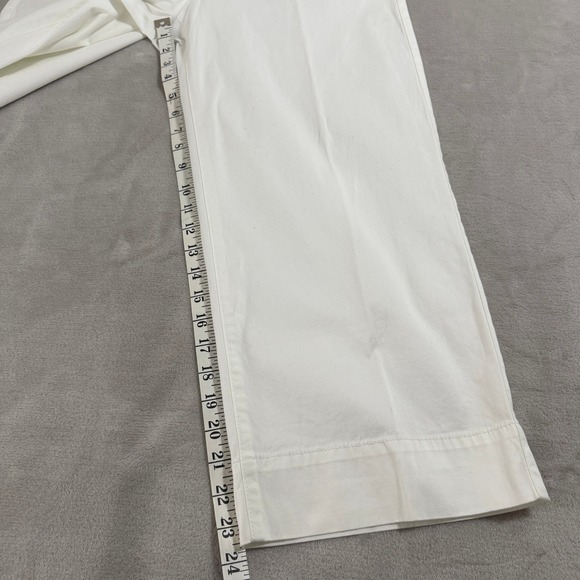 Talbots Wide Crop Pants Womens 8 White Wide Leg Cropped Trousers New - Picture 3 of 7